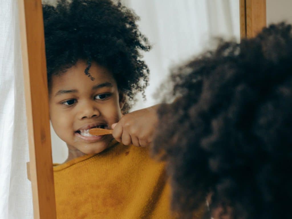 brushing teeth